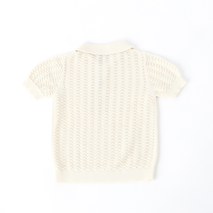 FUBファブ<br>カギ編みニットポロ<br>430710451