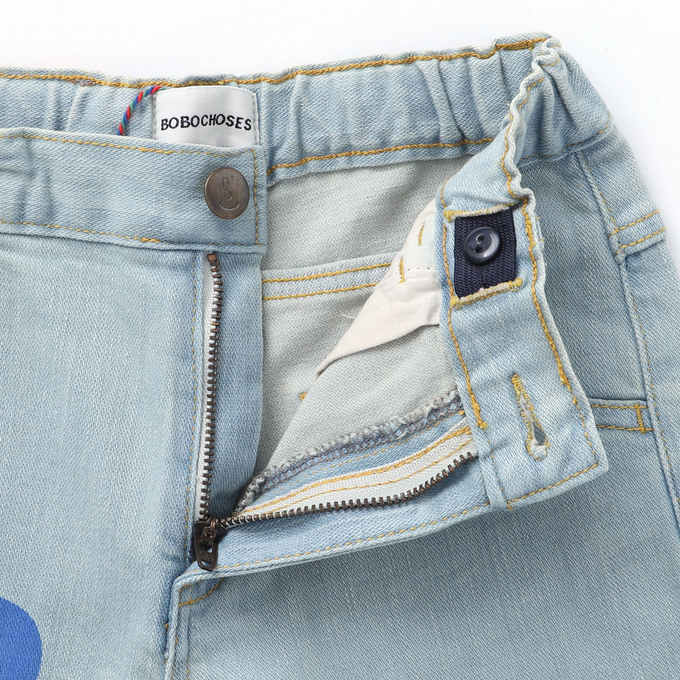 〈残り4-5Yのみ〉BOBOCHOSES ボボショーズ<br>Bobo Choses color block denim bermuda shorts