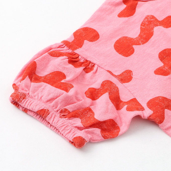 BOBOCHOSES ボボショーズ<br>Waves all over puffed sleeve T-shirt