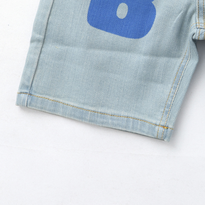〈残り4-5Yのみ〉BOBOCHOSES ボボショーズ<br>Bobo Choses color block denim bermuda shorts
