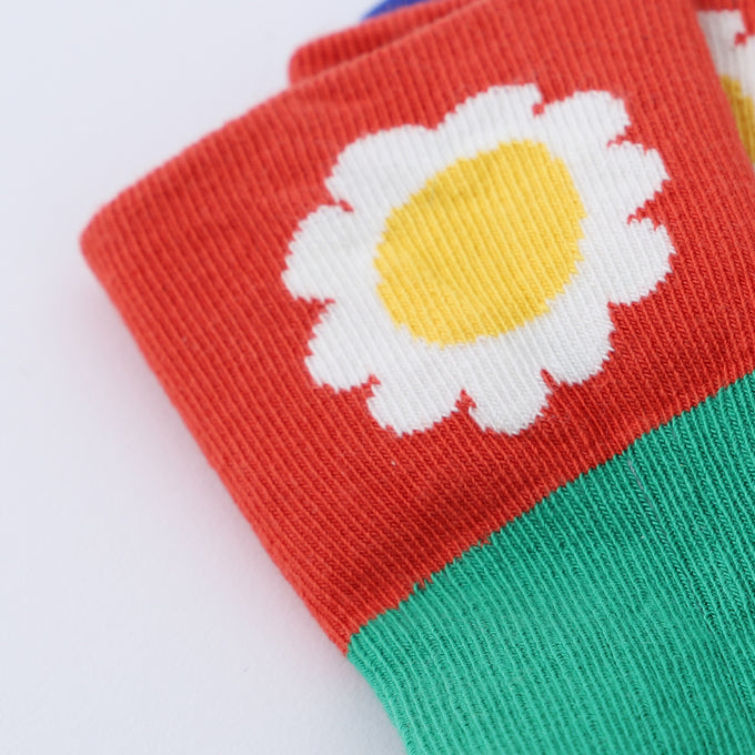 〈残り20/23(12-14cm)のみ〉minirodini<br>2226011700 MR flower socks 3-pack<br>フラワーソックス3p SET