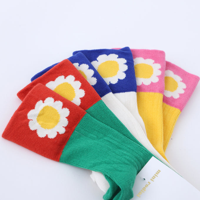 〈残り20/23(12-14cm)のみ〉minirodini<br>2226011700 MR flower socks 3-pack<br>フラワーソックス3p SET