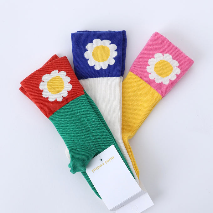 〈残り20/23(12-14cm)のみ〉minirodini<br>2226011700 MR flower socks 3-pack<br>フラワーソックス3p SET