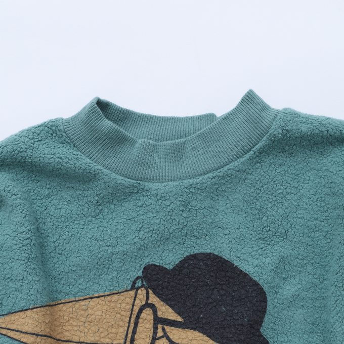 lotie kids<br>W22-85-29<br>Teddy Sweatshirts バード柄スウェット