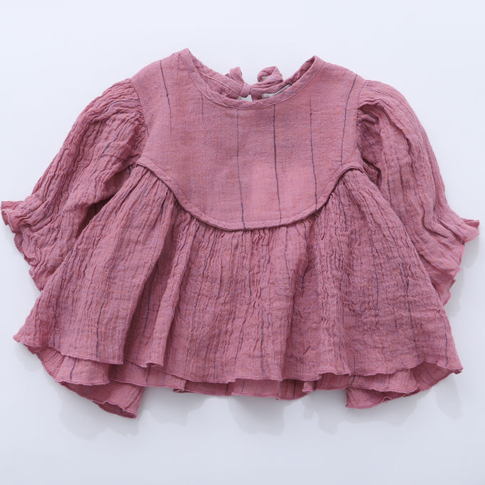 〈残り4T(4-5Y)のみ〉tambere<br>TBBSTS008ギャザーパフスリーブトップス