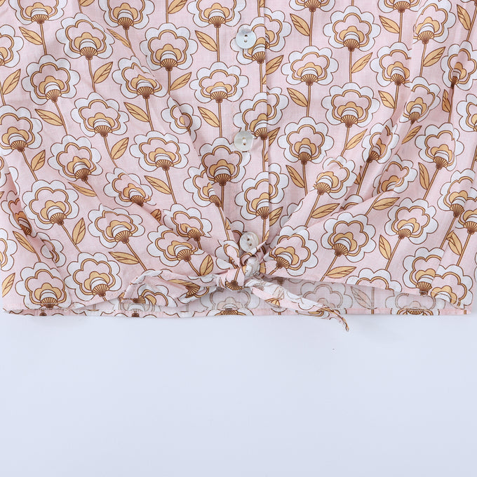 KOKORI<br>SS22033 CINDY BLOUSE PINK COTTON FLOWERS<br>フラワーブラウス