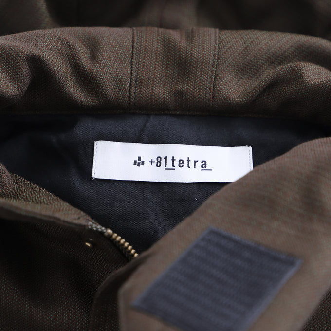 +81tetra<br>THIN DOWN 久留米織モッズコート