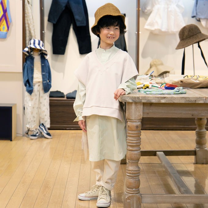 EAST END HIGHLANDERS<br>Silk Collarless Shirt Onepiece<br>シルクカラーレスシャツワンピ