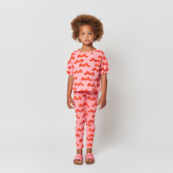 BOBOCHOSES ボボショーズ<br>Waves all over puffed sleeve T-shirt