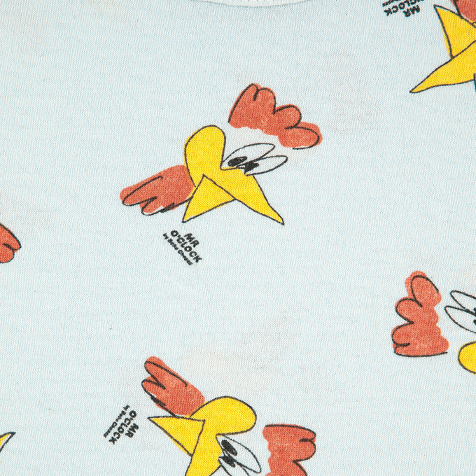 〈残り12-18Mのみ〉BOBOCHOSES ボボショーズ<br>222AB008<br>Mr o'clock all over long sleeve T-shirt<br>BABYニワトリロンTEE