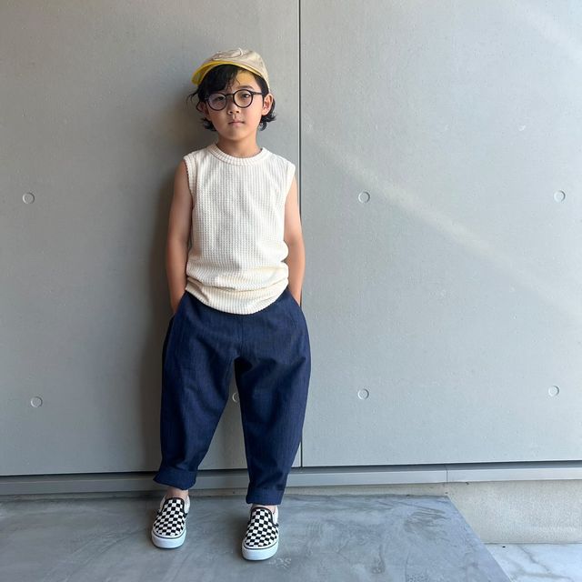 PARK MADE IN KYOTO<br>Side tuck Pants<br>久留米織引き揃えver. Type1