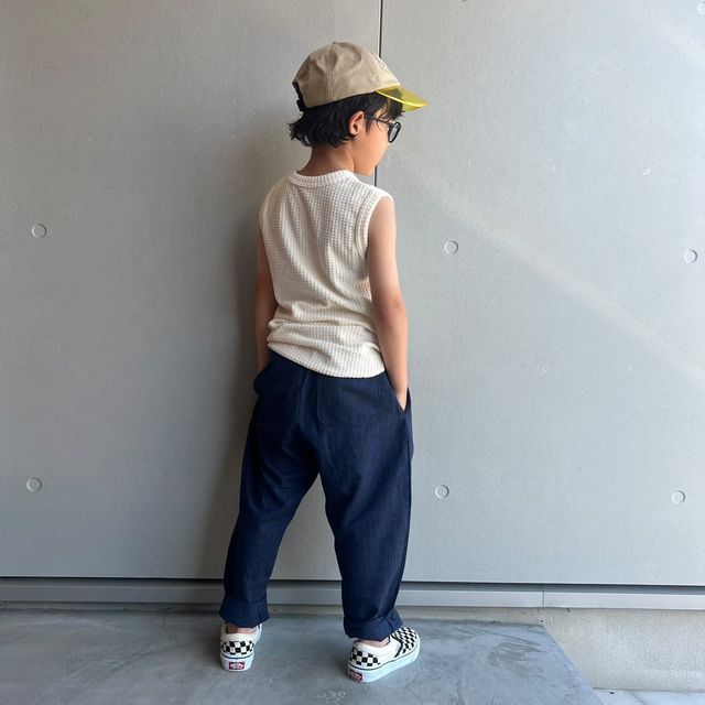 PARK MADE IN KYOTO<br>Side tuck Pants<br>久留米織引き揃えver. Type1