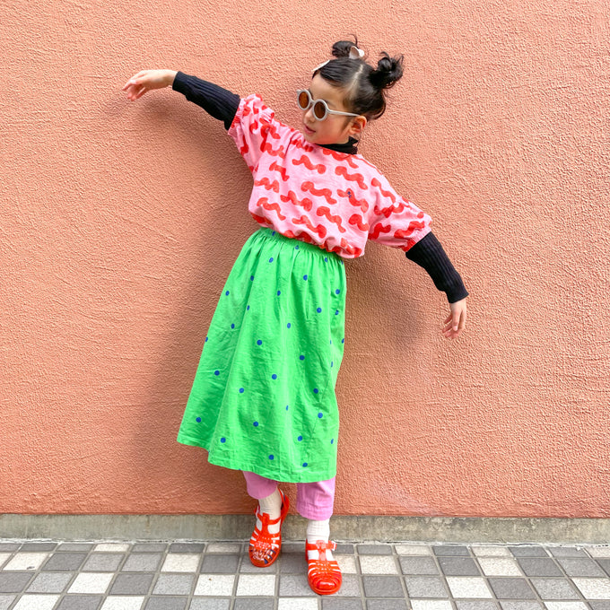BOBOCHOSES ボボショーズ<br>Waves all over puffed sleeve T-shirt