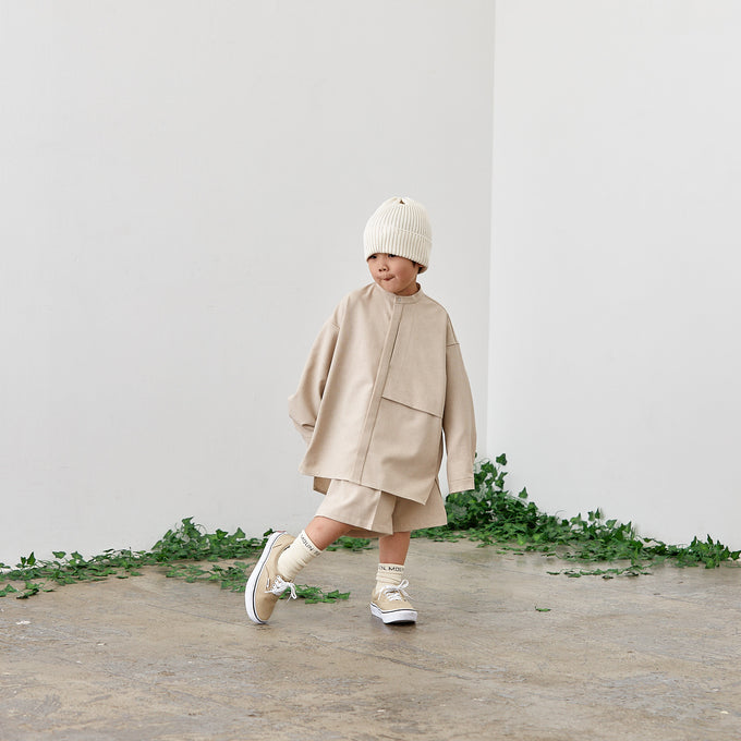 【110,0(155)のみ】MOUNTEN. マウンテン<br>22S-MP55C-1108a polyester canapa half pants