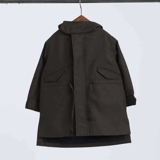 +81tetra<br>THIN DOWN 久留米織モッズコート