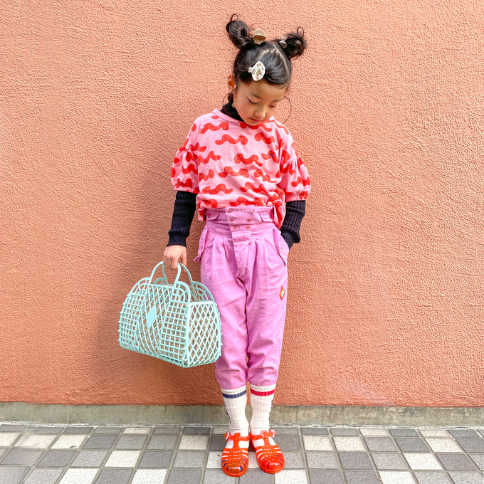 BOBOCHOSES ボボショーズ<br>Waves all over puffed sleeve T-shirt