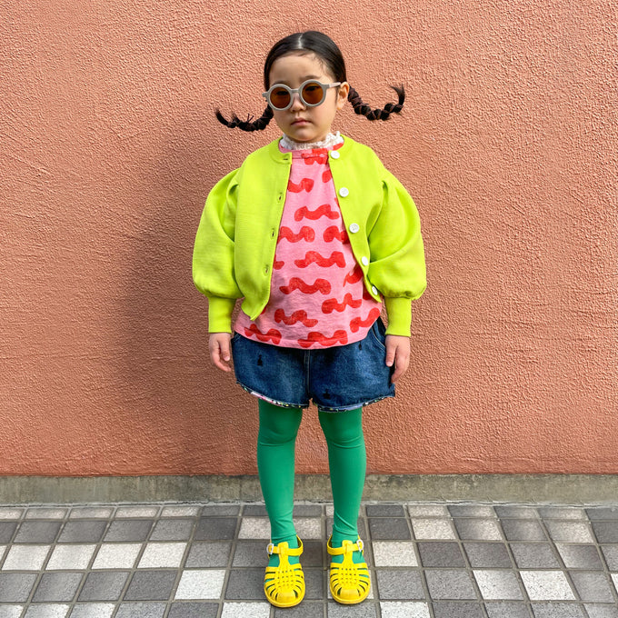 BOBOCHOSES ボボショーズ<br>Waves all over puffed sleeve T-shirt