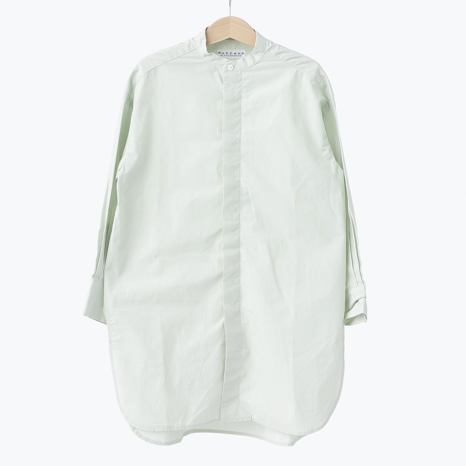 EAST END HIGHLANDERSSilk Collarless Shirt Onepieceシルクカラーレスシャツワンピ – PARK  MADE IN KYOTO