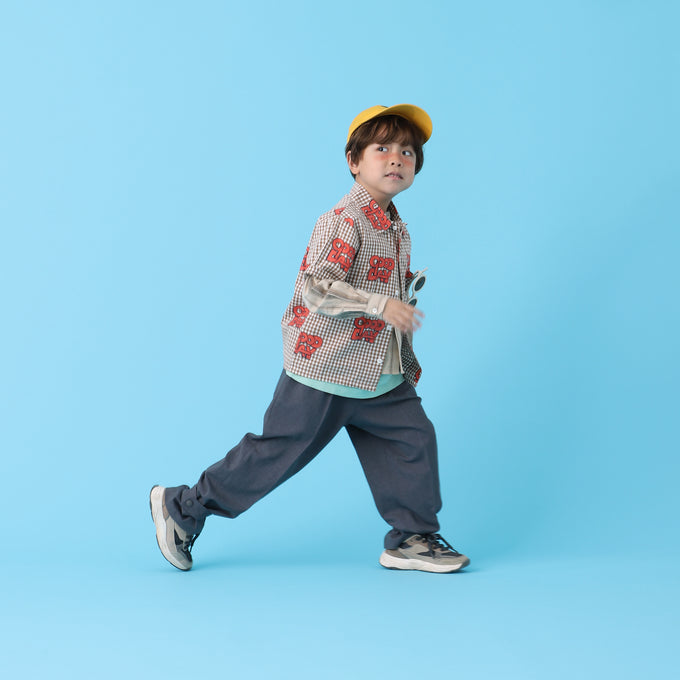 EAST END HIGHLANDERS<br>Stripe Collarless Shirt<br>ストライプカラーレスシャツ