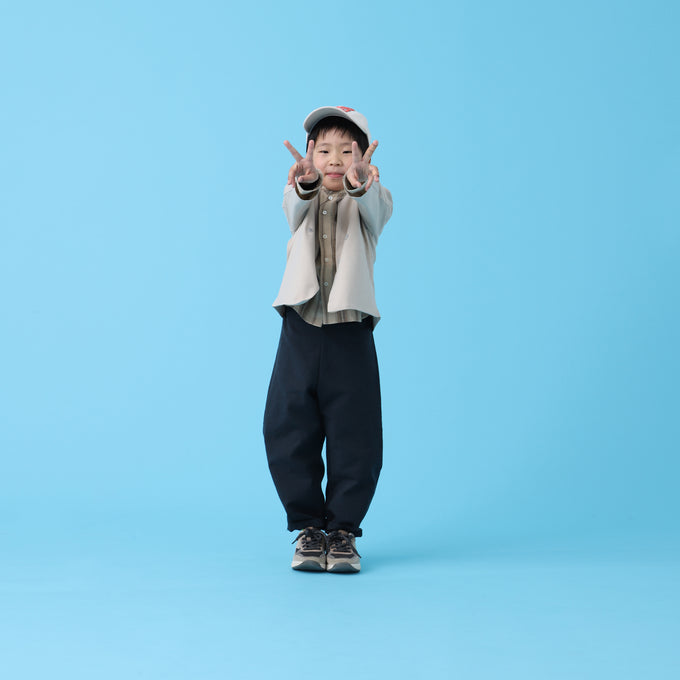 EAST END HIGHLANDERS<br>Stripe Collarless Shirt<br>ストライプカラーレスシャツ