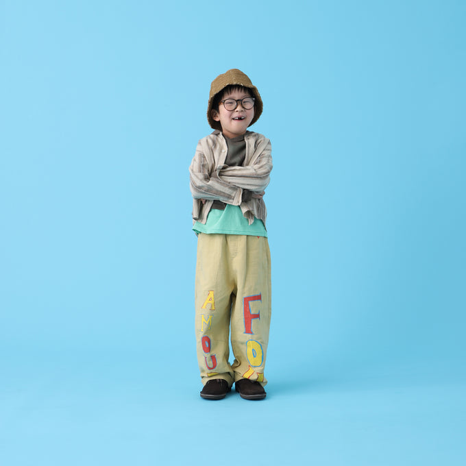 EAST END HIGHLANDERS<br>Stripe Collarless Shirt<br>ストライプカラーレスシャツ