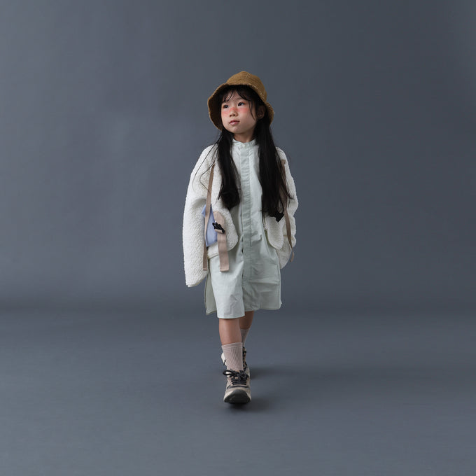 EAST END HIGHLANDERS<br>Silk Collarless Shirt Onepiece<br>シルクカラーレスシャツワンピ