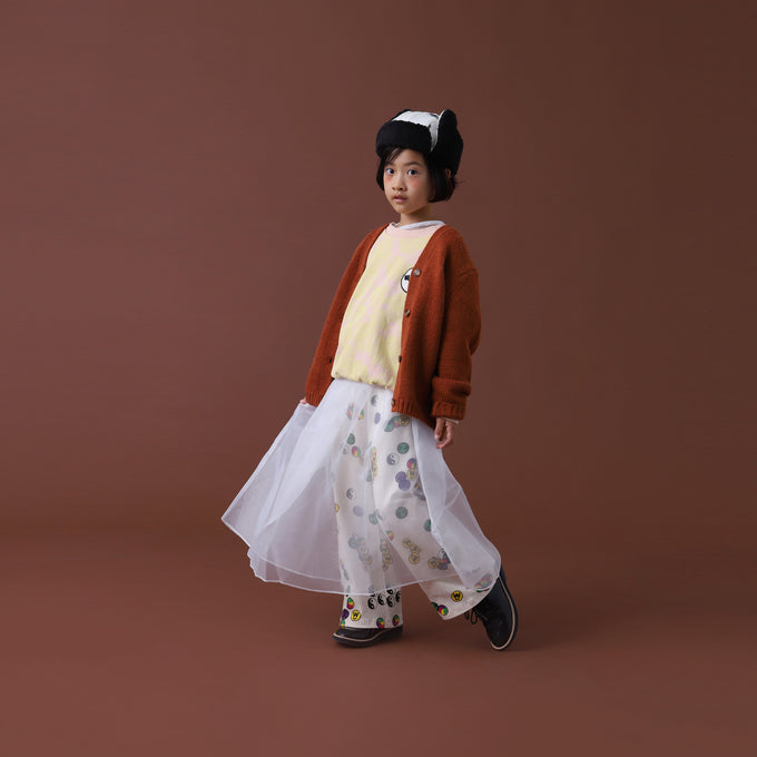 WAWA<br>RIB DANCE PANTS RIB - STICKERS<br>リブ総柄パンツ