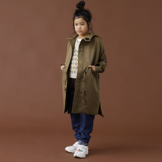 +81tetra<br>THIN DOWN 久留米織モッズコート