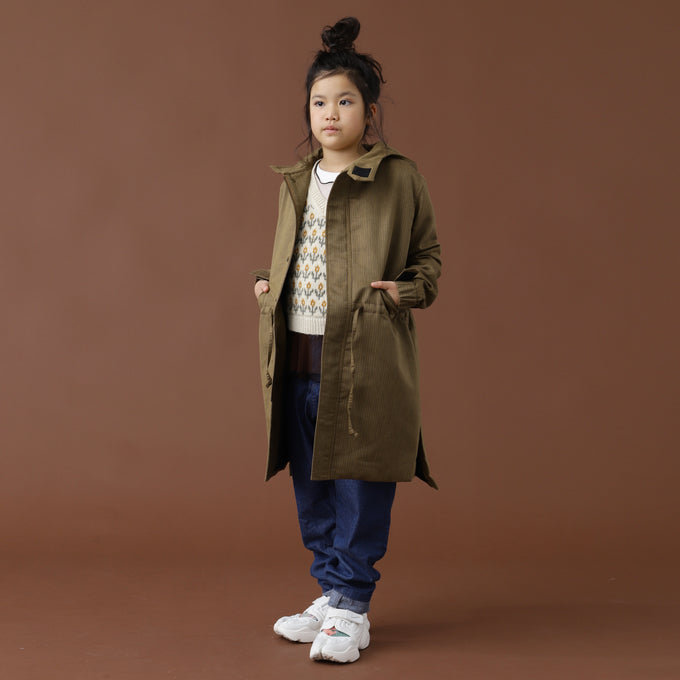 +81tetra<br>THIN DOWN 久留米織モッズコート