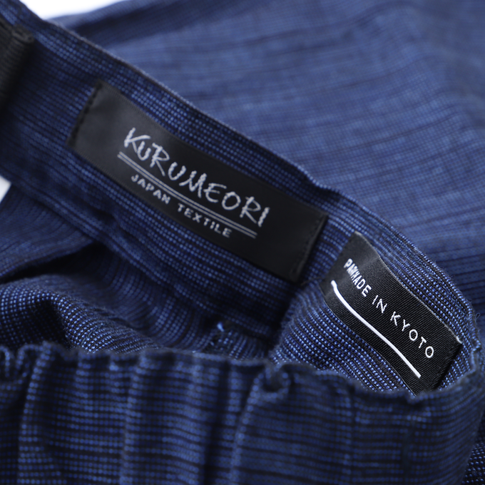 PARK MADE IN KYOTO<br>Side tuck Pants<br>久留米織引き揃えver. Type1
