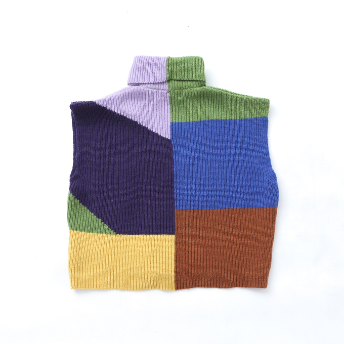 BOBOCHOSES<br>ボボショセス<br>Multicolor intarsia cotton vest<br>223AC115