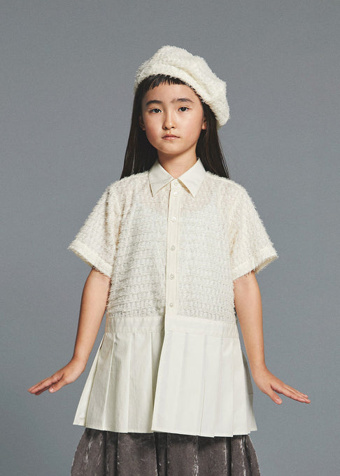 GRIS<br>グリ<br>【27ssご予約】<br>Hem pleated shirt<br>GR27SS-SH002