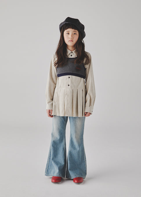 GRIS<br>グリ<br>Hem pleated shirt (A)<br>GR25AW-SH001A