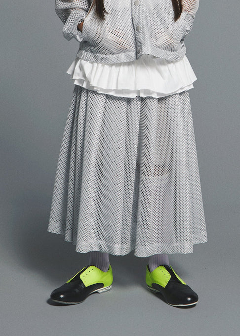 GRIS<br>グリ<br>【27ssご予約】<br>Mesh Tacking flare skirt <br>GR27SS-SK002