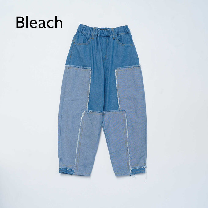 NUNUFORME<br> ヌヌフォルム<br>【27ssご予約 1月入荷予定】<br>デニムパッチワークパンツ<br>08-nf27-642-038