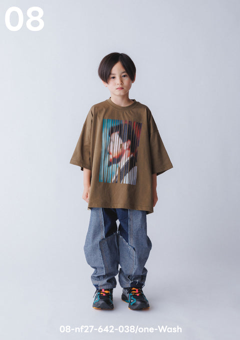 NUNUFORME<br> ヌヌフォルム<br>【27ssご予約 1月入荷予定】<br>デニムパッチワークパンツ<br>08-nf27-642-038