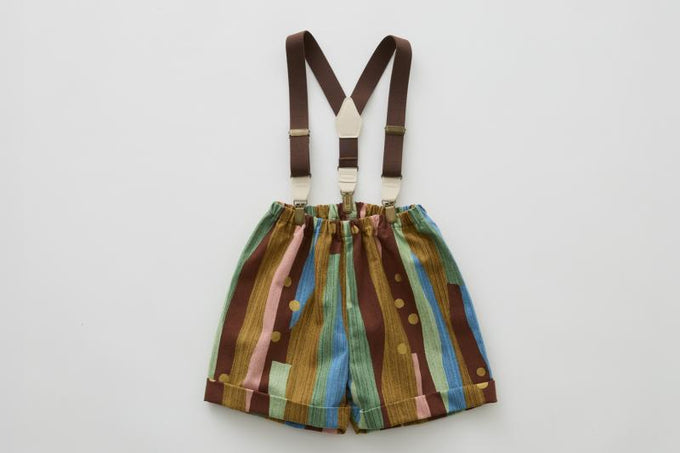 eLfinFolk エルフィンフォルク<br>【27ssご予約】<br>Crambon Stripe Suspenders Shorts<br>11_elf-271F11