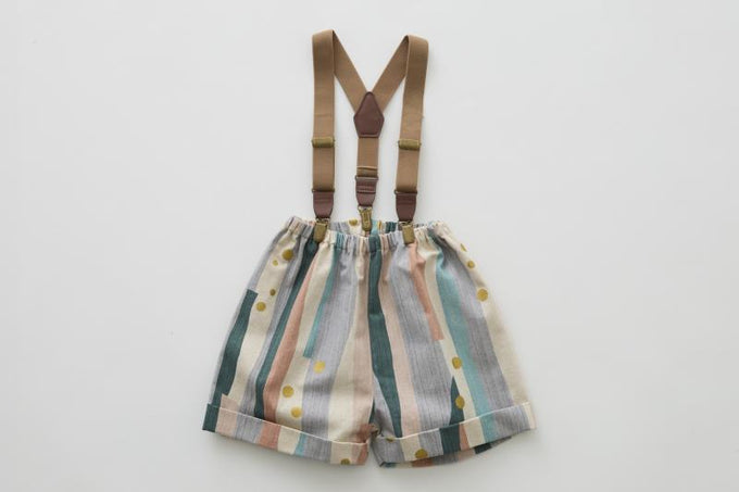 eLfinFolk エルフィンフォルク<br>【27ssご予約】<br>Crambon Stripe Suspenders Shorts<br>11_elf-271F11