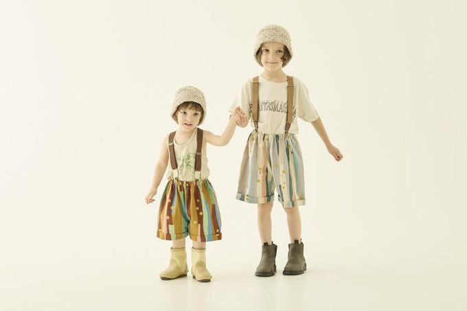 eLfinFolk エルフィンフォルク<br>【27ssご予約】<br>Crambon Stripe Suspenders Shorts<br>11_elf-271F11