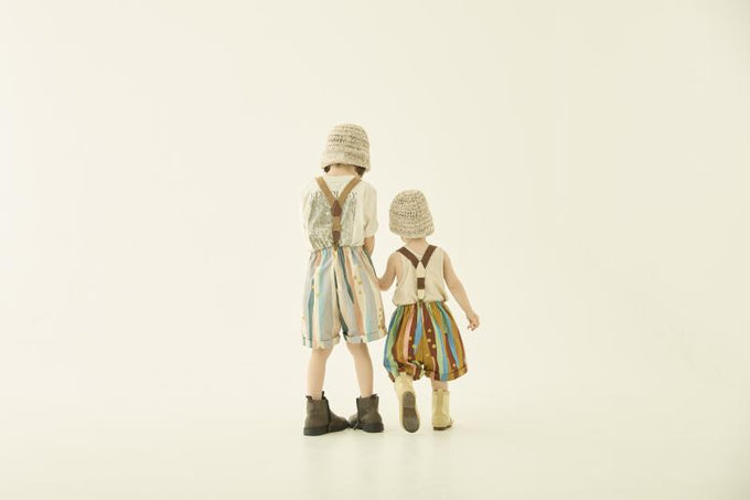 eLfinFolk エルフィンフォルク<br>【27ssご予約】<br>Crambon Stripe Suspenders Shorts<br>11_elf-271F11