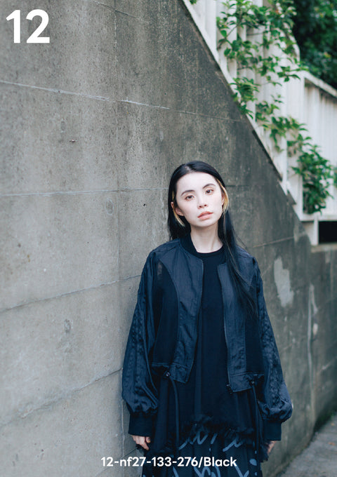 NUNUFORME<br> ヌヌフォルム<br>【27ssご予約 1月入荷予定】<br>テープスリーブショートブルゾン<br>12-nf27-133-276