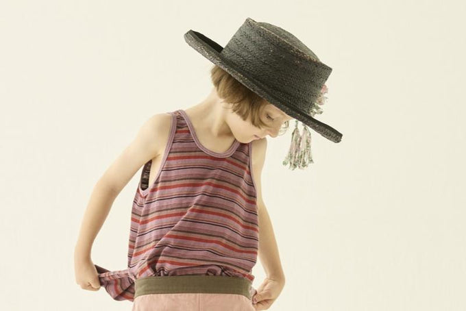 eLfinFolk エルフィンフォルク<br>【27ssご予約】<br>Overdyed Multi-strip Tanktop<br>15_elf-271J15