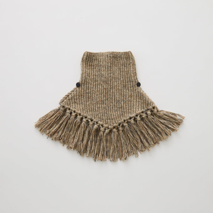 eLfinFolk <br>エルフィンフォルク<br>【26awご予約】<br>Nep Yarn Rib Knit Cape<br>16_elf-262K27