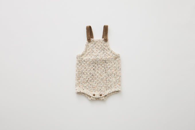 eLfinFolk <br>エルフィンフォルク<br>【26awご予約】<br>Nep Yarn Knit Rompers<br>18_elf-262K29