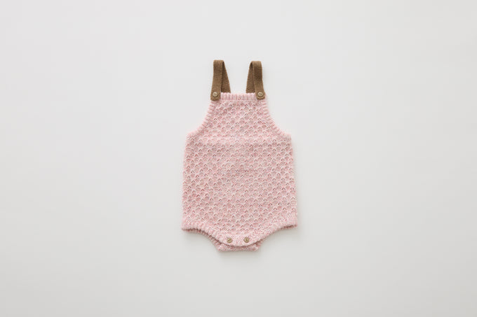 eLfinFolk <br>エルフィンフォルク<br>【26awご予約】<br>Nep Yarn Knit Rompers<br>18_elf-262K29