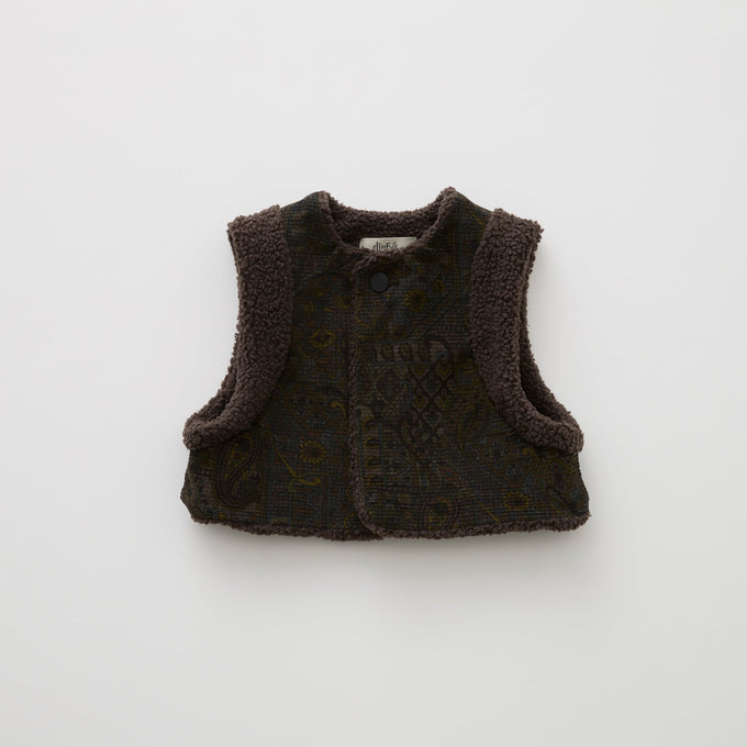 eLfinFolk <br>エルフィンフォルク<br>【26awご予約】<br>Paisly Boa Vest<br>19_elf-262F30
