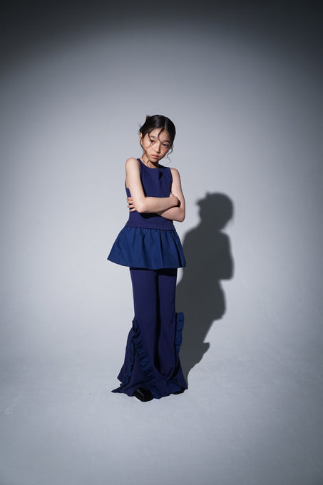 UNIONINI<br>ユニオニーニ<br>【27ssご予約】<br>rib frill bell bottom<br>PT-136