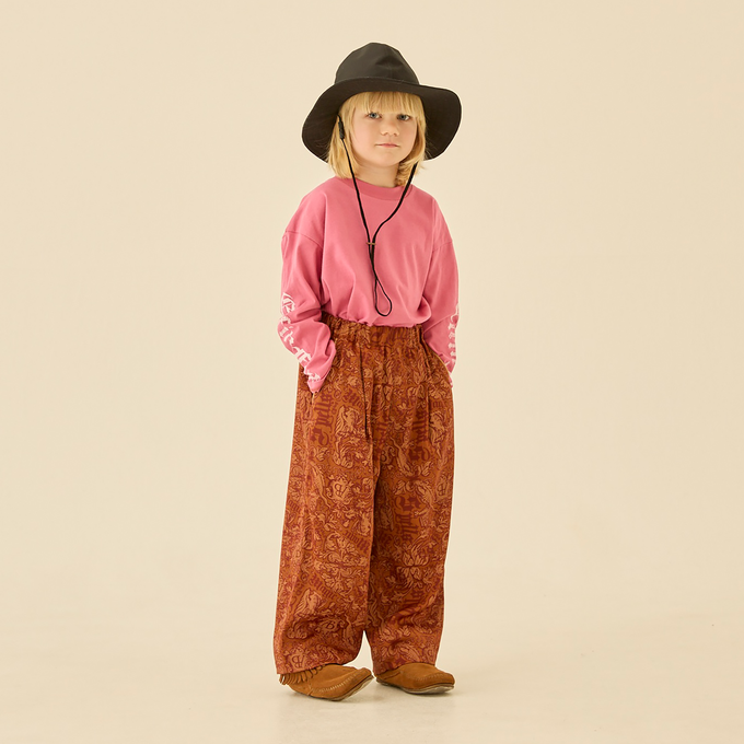 eLfinFolk <br>エルフィンフォルク<br>Magic Spell print Vintage Satin Pants<br>elf-242F08/F09/F10