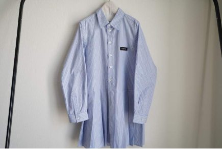 GRIS<br>グリ<br>Hem Pleated Long shirt<br>GR26AW-SH005