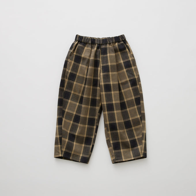 eLfinFolk <br>エルフィンフォルク<br>【26awご予約】<br>Block Check Barrel Pants<br>21_elf-262F33